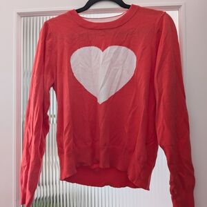 Philosophy Pink Crewneck Sweater with White Heart